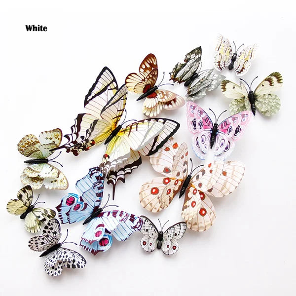 New Style 12-Piece Double Layer 3D Butterfly Wall Stickers - Image 18