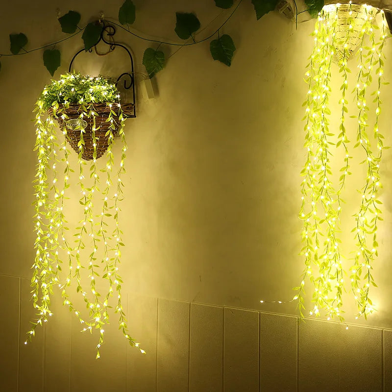 Artificial Ivy Willow Garland with String Lights – Hanging Greenery for Wall, Party, Wedding & Home Decor - Image 6