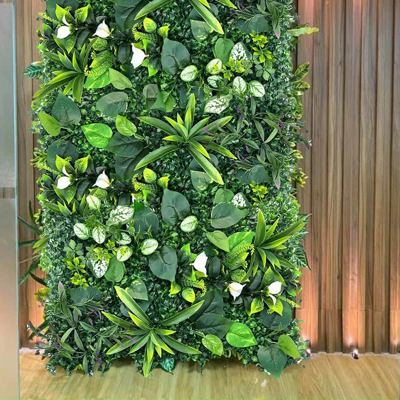 60x40cm Artificial Plant Green Wall Panel – Jungle-Style Faux Lawn for Home & Garden Decor