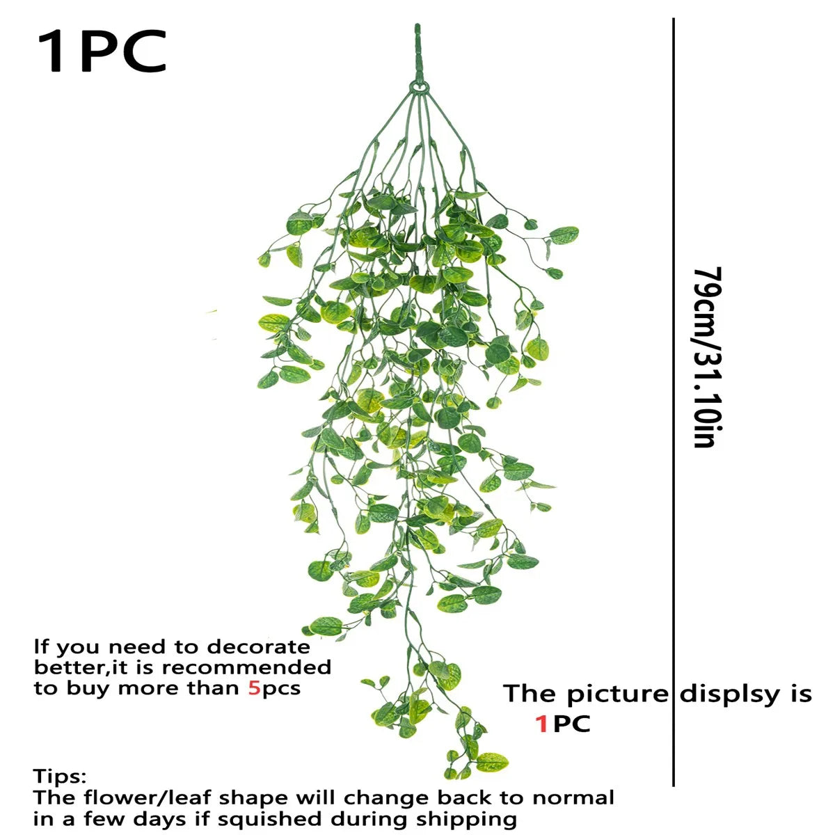 Artificial Ivy Hanging Plant – Plastic Greenery for Home, Garden & Festival Decorations - Image 5