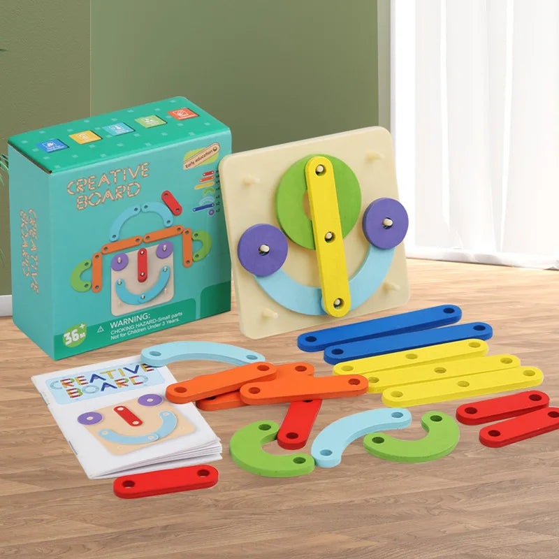 Montessori Geometric Pegboard Puzzle - Creative Educational Toy - Image 6