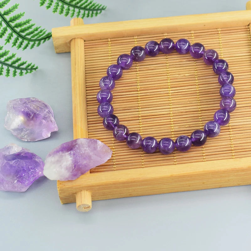 Natural Amethyst Quartz Crystal Bead Bracelet Health Bracelet for Women Weight Loss Fatigue Pressure Fatigue Relief Yoga Jewelry - Image 2