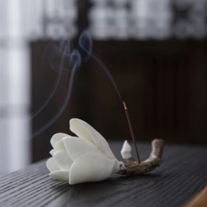 Handmade Ceramic Magnolia Flower Incense Stand