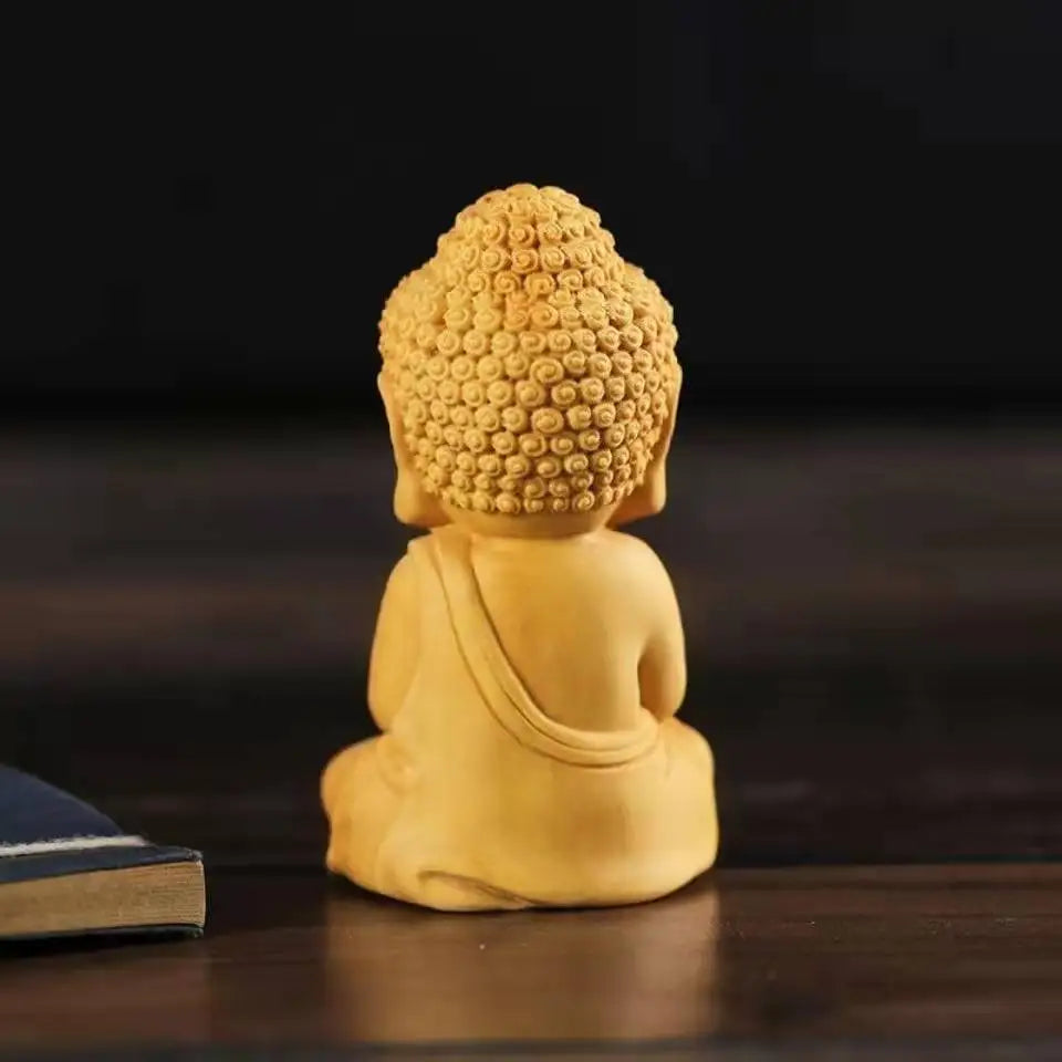 Miniature Woodcarving Baby Buddha Interior Accessories - Image 2