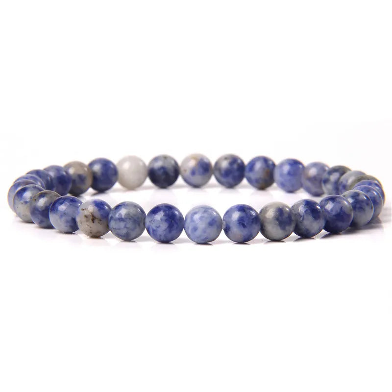 6MM Natural Stone Bead Stretch Bracelet – Energy Healing Agate Elastic Bangle for Men & Women - Image 18
