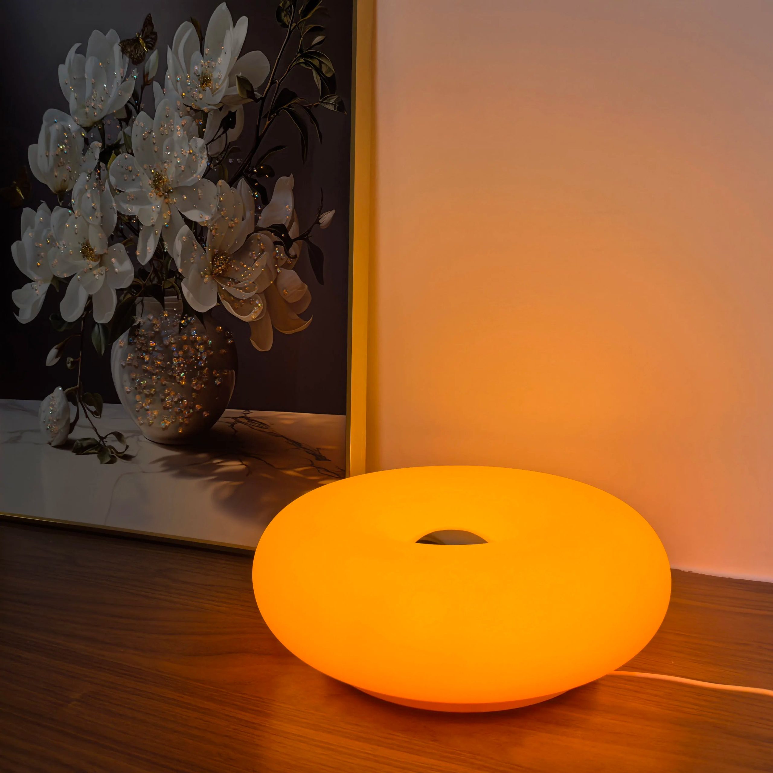 Bauhaus Donut Ambient Light – USB Plug-In Bedside Lamp for Bedroom, Living Room & Dining Room Decor - Image 2