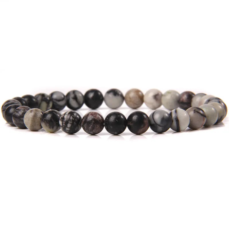 6MM Natural Stone Bead Stretch Bracelet – Energy Healing Agate Elastic Bangle for Men & Women - Image 45