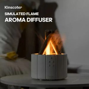 KINSCOTER Simulated Flame Aroma Diffuser & Ultrasonic Humidifier