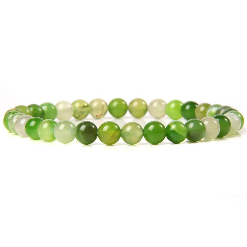 6MM Natural Stone Bead Stretch Bracelet – Energy Healing Agate Elastic Bangle for Men & Women - Image 32