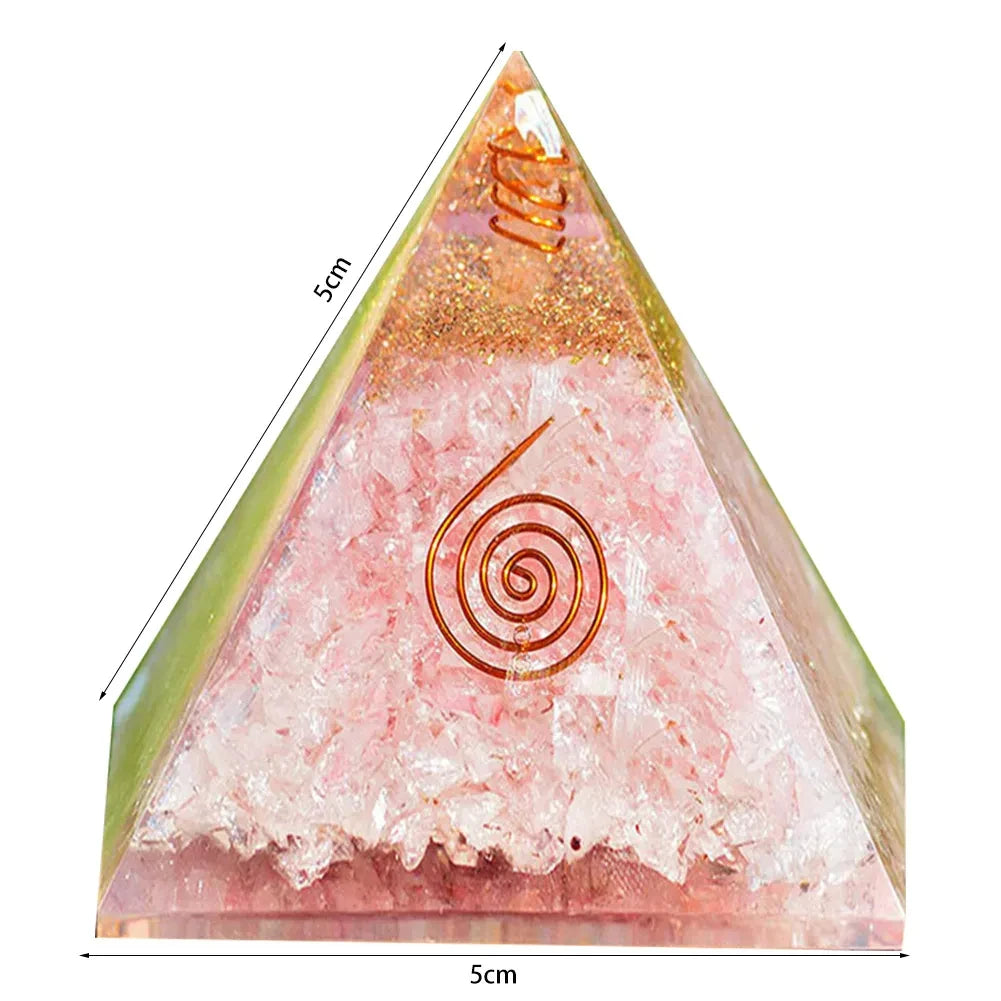 Crystal Stone Orgone Pyramid – Energy Generator with Natural Amethyst & Peridot for Reiki, Chakra & Room Decor - Image 23