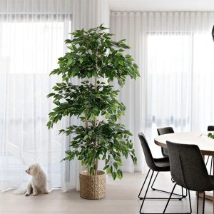 70in Artificial Ficus Tree – Large Tropical Real-Touch Banyan Plant for Home, Garden & Shop Decor