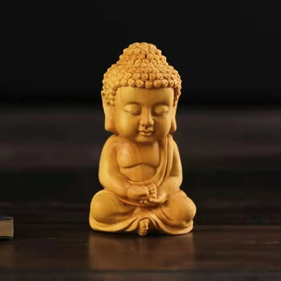 Miniature Woodcarving Baby Buddha Interior Accessories - Image 7