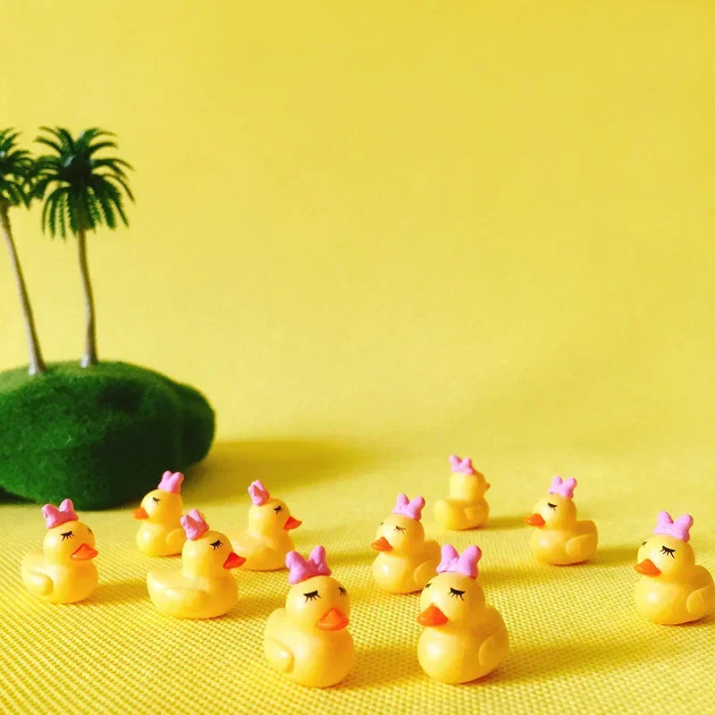 10pcs Mini Colored Duck Figurines – Cute Miniatures for Fairy Gardens, Terrariums, Bonsai & DIY Dollhouse Crafts - Image 3