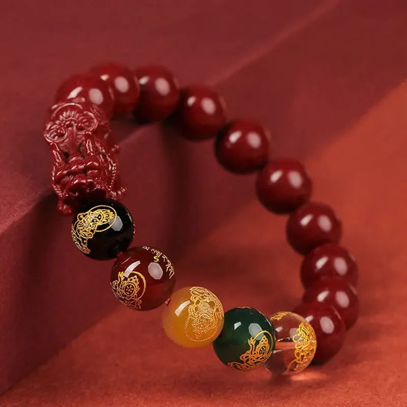 Feng Shui Pixiu Cinnabar Bracelet – Lucky Chinese Charm Jewelry with Auspicious Juyun Beads - Image 5