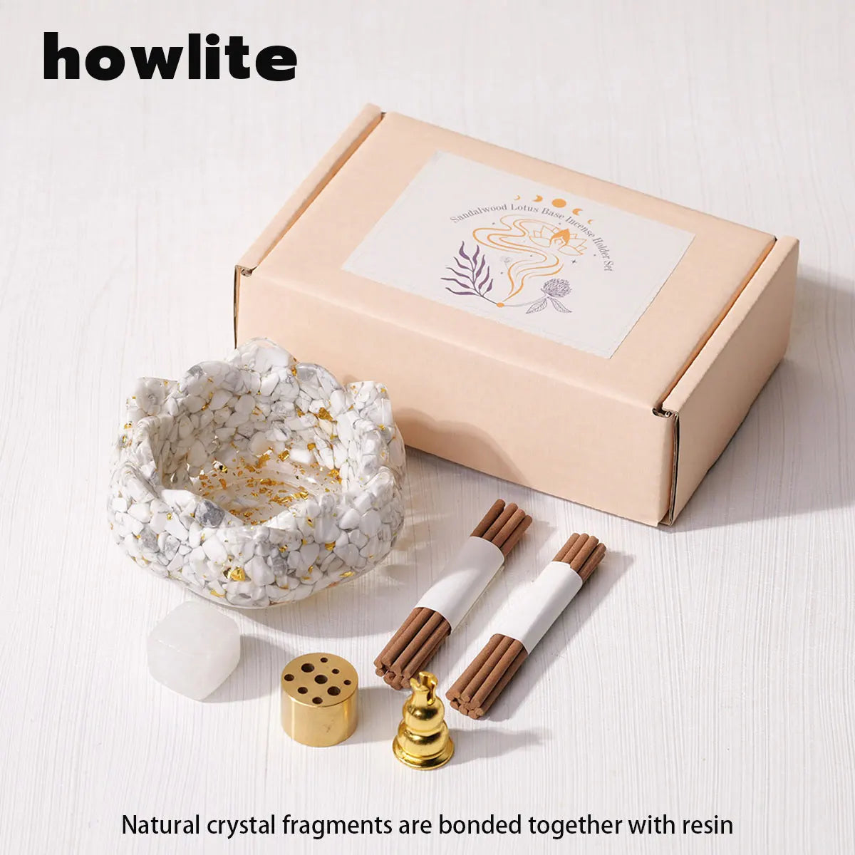 Natural Crystal Dropper Resin Cornucopia Gift Set – Reiki Candle Base & Aromatherapy Healing Decoration - Image 8