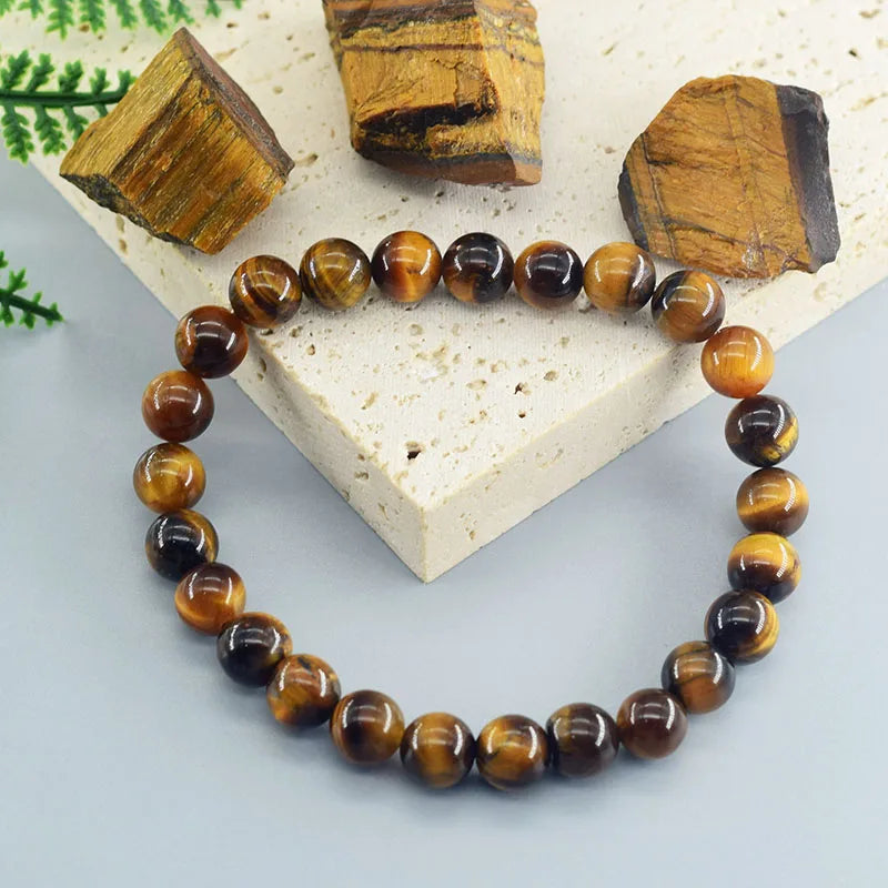 5A Natural Tiger Eye Bead Bracelet – Soul Healing & Protection Crystal Jewelry for Men & Women - Image 3