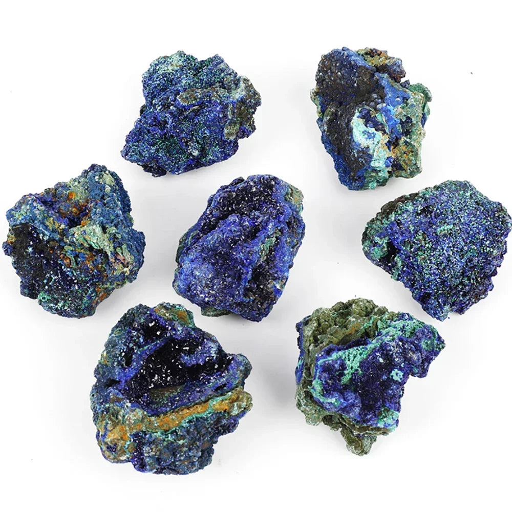 Natural Azurite Malachite Symbiotic Stone – Geode Crystal Specimen for Reiki Healing & Decorative Collectibles