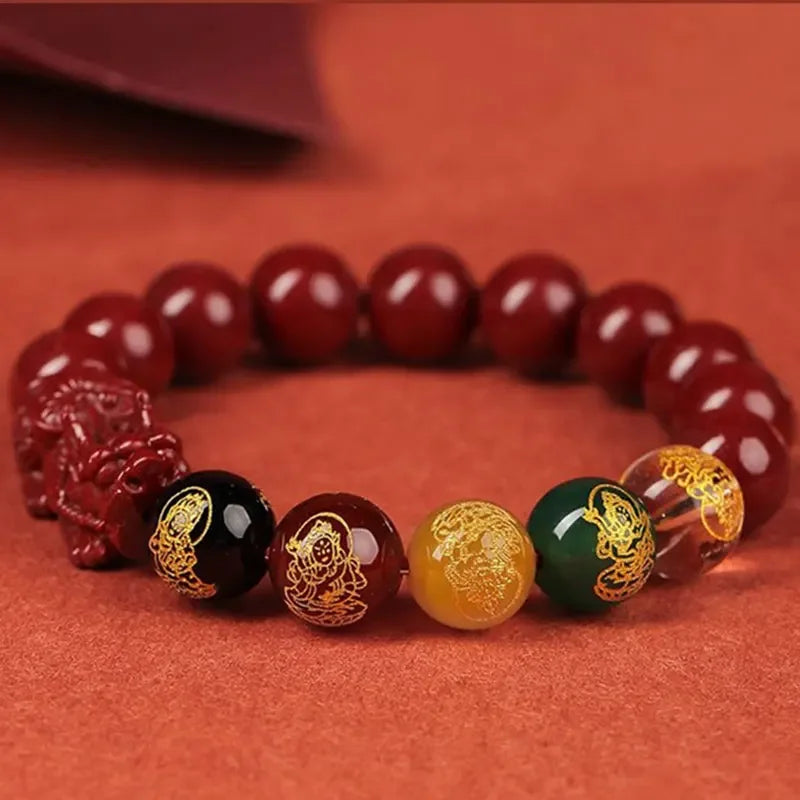 Feng Shui Pixiu Cinnabar Bracelet – Lucky Chinese Charm Jewelry with Auspicious Juyun Beads - Image 4