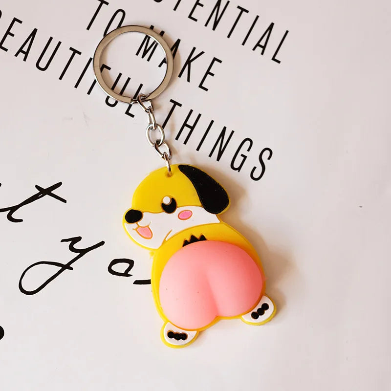 Honey Peach Cartoon Fidget Toy Keychain - Image 8